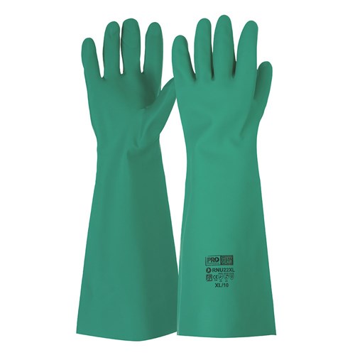 Green Nitrile Gauntlet Gloves 45cm - made by PRO Choice