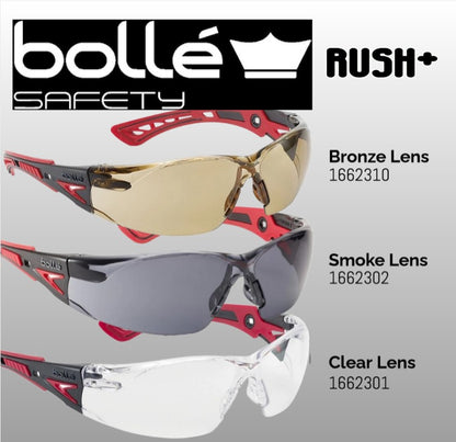 Rush Plus Safety Specs - Box of 10 Pairs - made by Bolle