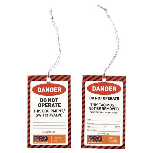 Danger Do Not Operate Safety Tags x 100 - made by PRO Choice
