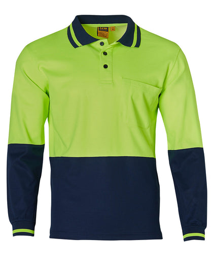 Hi Vis Long Sleeve Truedry Polo - made by AIW