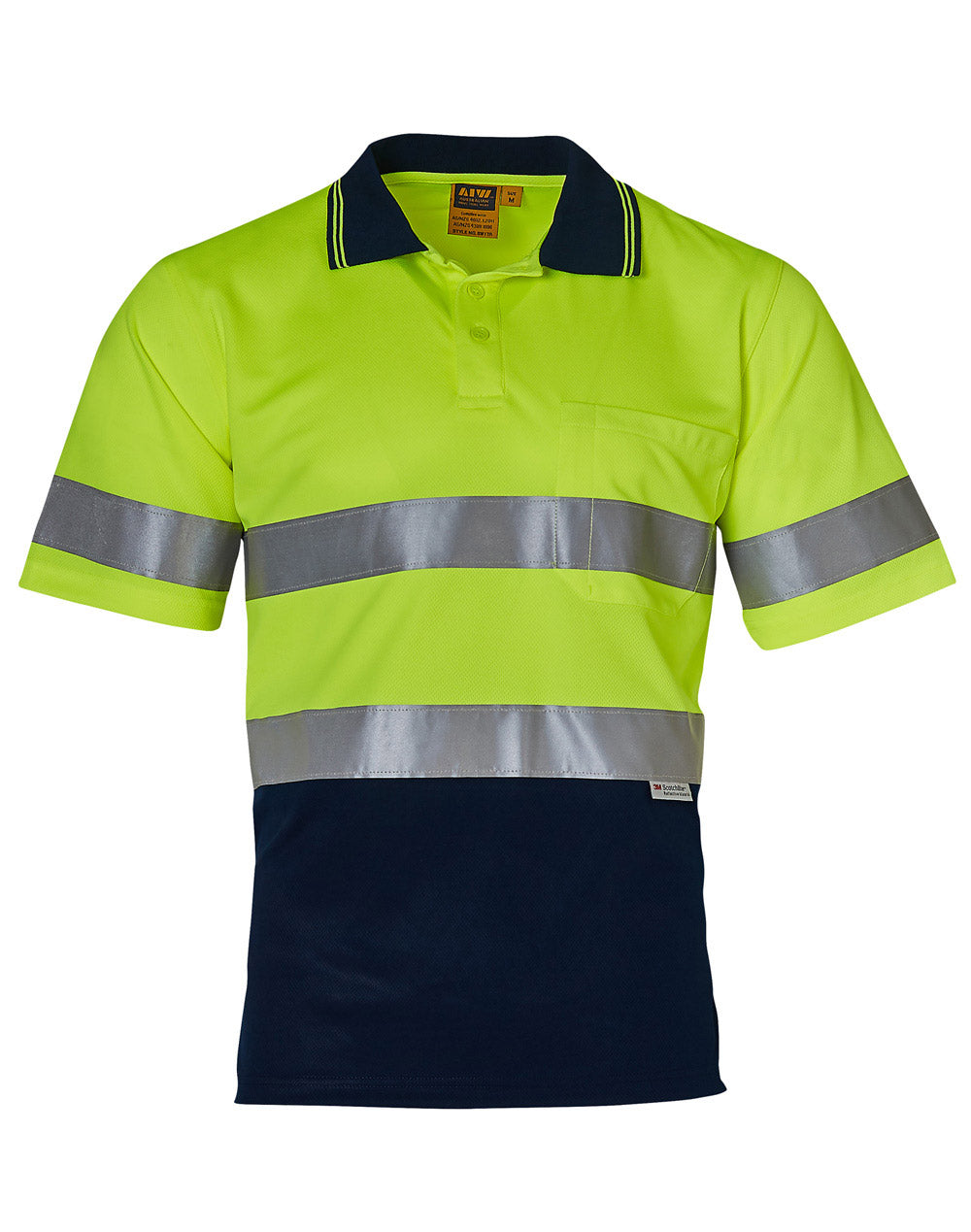 Aiw Hivis Short Sleeve/ Day Night Polo With Tape - made by AIW