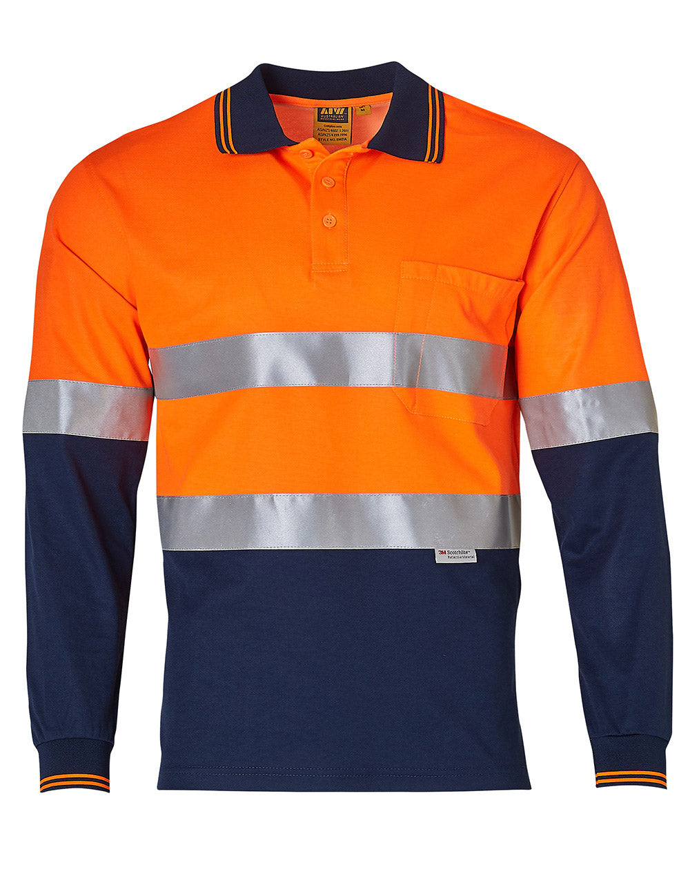 Hi Vis Day Night Long Sleeve Truedry Polo - made by AIW