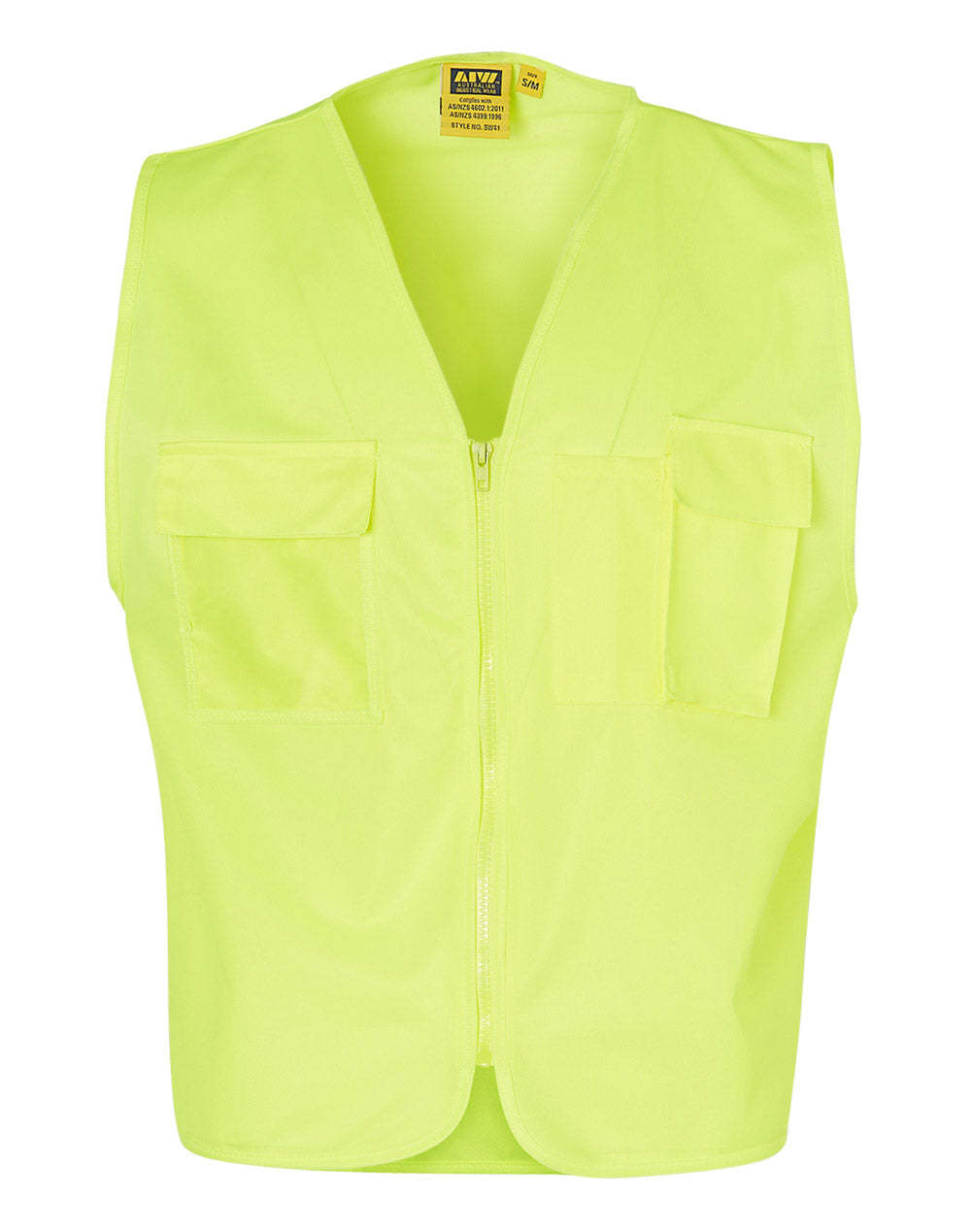 Hivis Safety Vest With Id Pkt - made by AIW