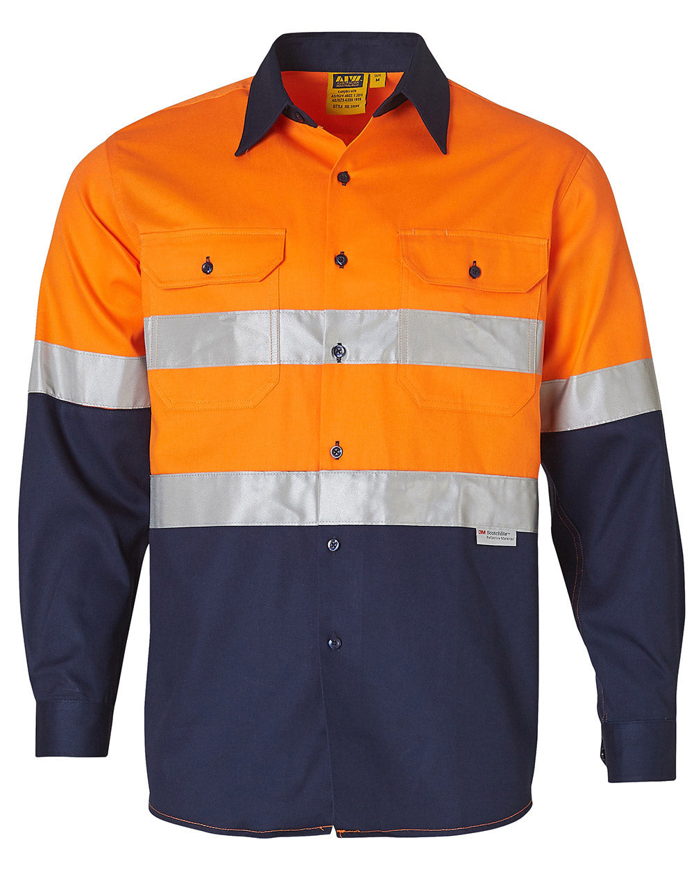 Long Sleeve Hi Vis Day Night Drill Shirt - made by AIW