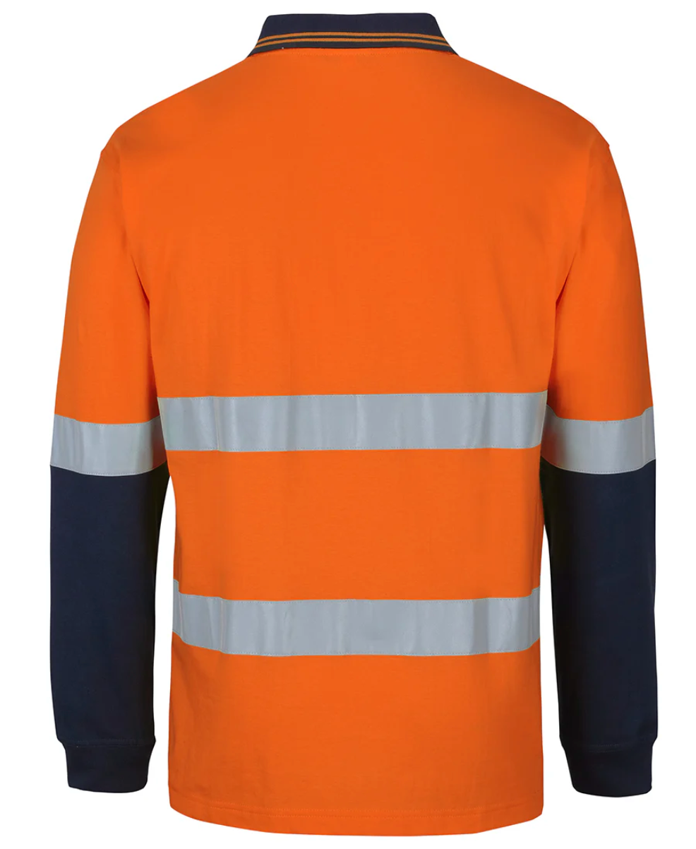Hi-Vis All Cotton Long Sleeve Polo with Reflective Tape (D+N)