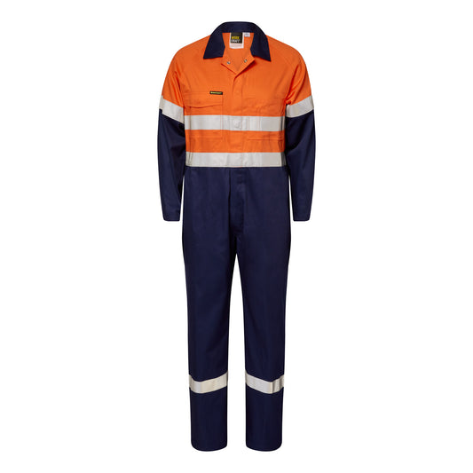 Day Night Hi Vis Light Cotton Twill Coveralls Reflective Tape - made by Workcraft