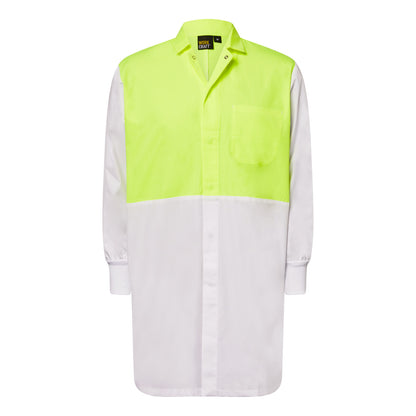 White Yellow Food Industry Dust Coat - made by Workcraft