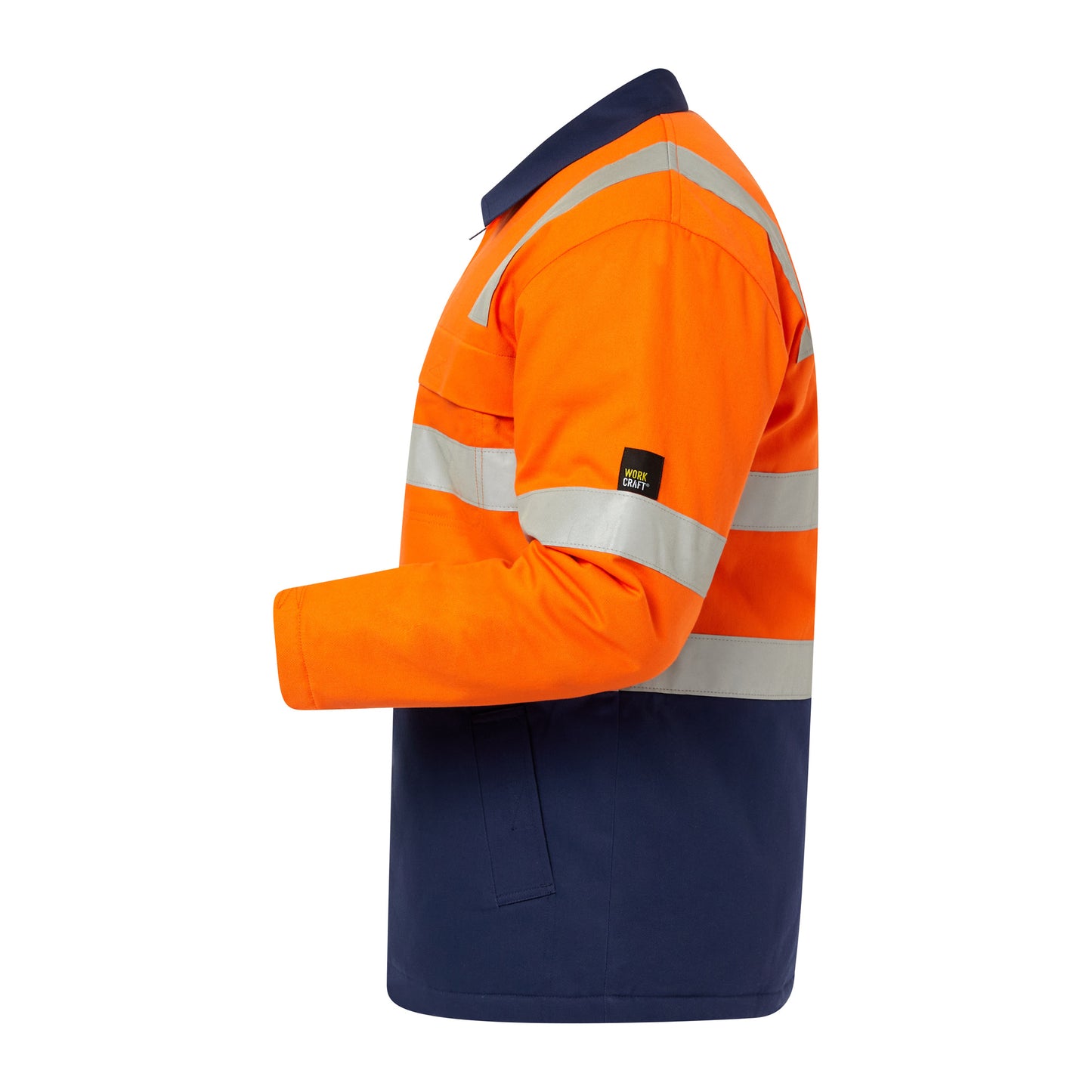 Hi Vis Quilted Jacket With Reflective Tape - made by Workcraft