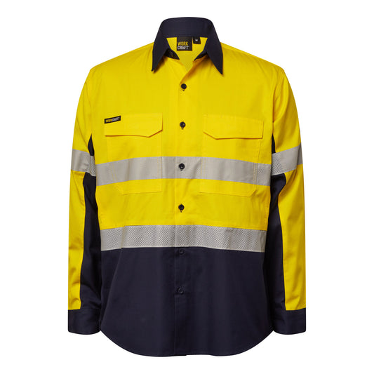 Ripstop Long Sleeve Vented Shirt With Tape - made by Workcraft
