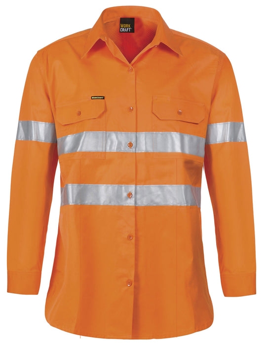 Ladies Hi Vis Shirt With CSR-1325 Tape Mesh Underarms And Yoke - made by Workcraft