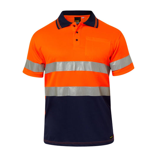 Hi Vis Two Tone Long Sleeve Polo With Tape - made by Workcraft
