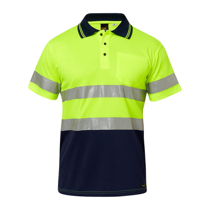 Hi Vis Two Tone Long Sleeve Polo With Tape - made by Workcraft
