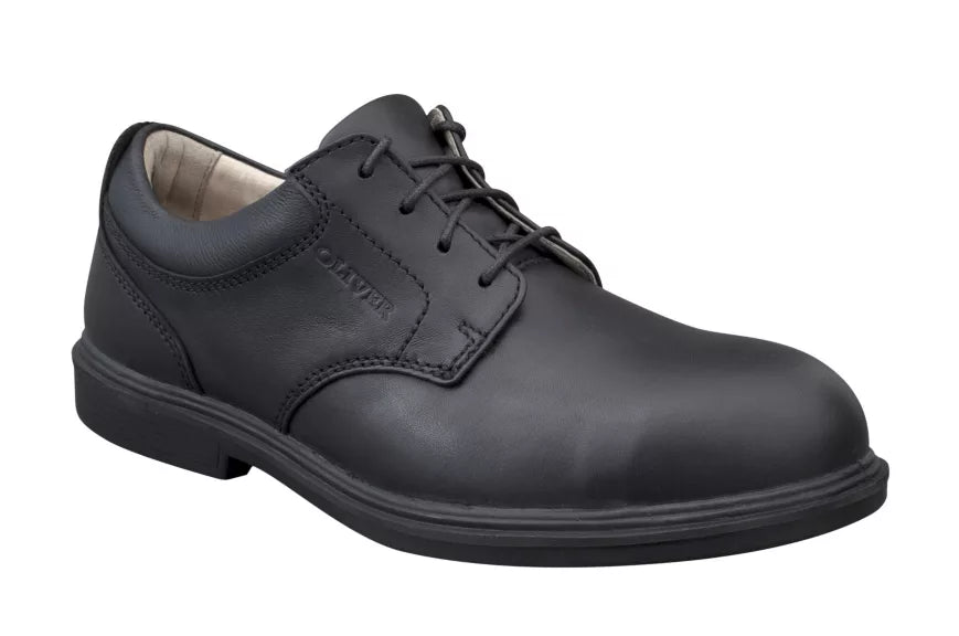 Black Lace Up Executive Safety Shoe - made by Oliver Footwear