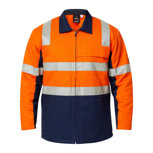 Hi Vis Quilted Jacket With Reflective Tape - made by Workcraft