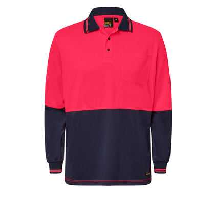 Hi Vis Two Tone Long Sleeve Polo Pocket - made by Workcraft