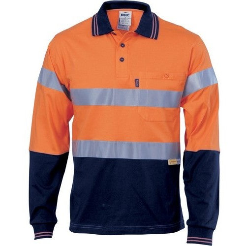 Hivis Day Night Long Sleeve Vent Cotton Polo