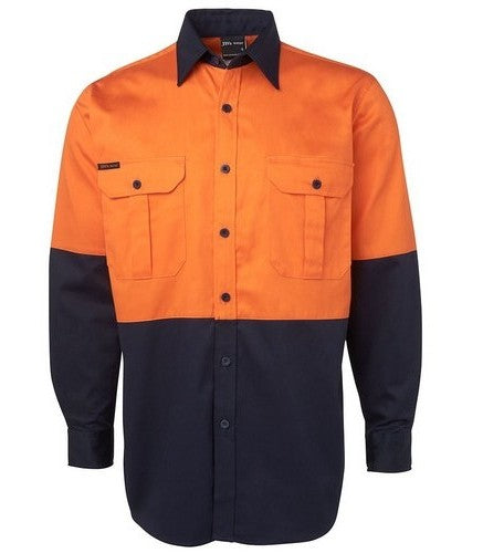 Hi Vis Long Sleeve Drill Shirt - made by JBs Wear