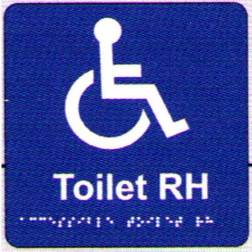 180x180mm PVC Accesible Toilet Rh Braille Sign - made by Signage