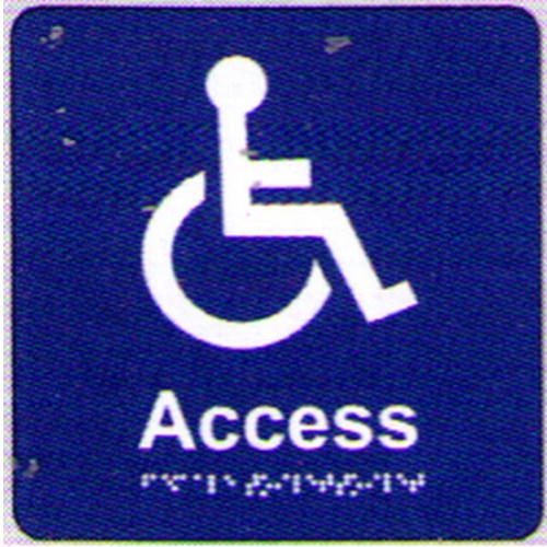 180x180mm PVC Access Braille Sign - made by Signage
