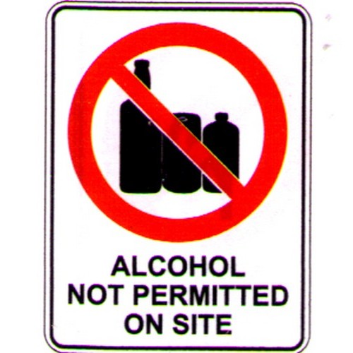 Metal 450x600mm Alcohol Not Perm. Sign - made by Signage
