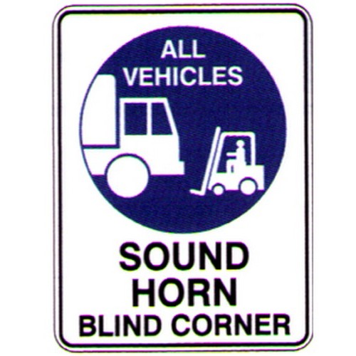 Metal 450x600mm All Vehicles Sound Blind Cnr Sign - made by Signage
