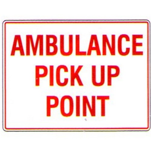 Metal 450x600mm Ambulance Pick Up Point Sign