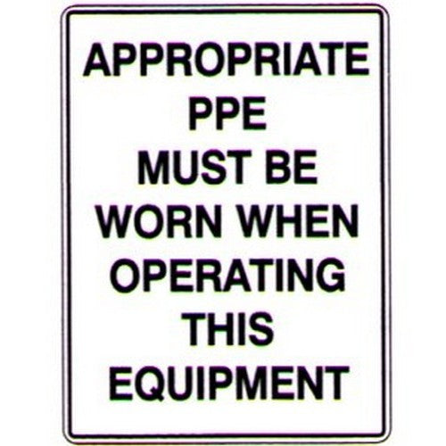 Plastic 450x300mm Appropriate Ppe Etc.... Sign - made by Signage