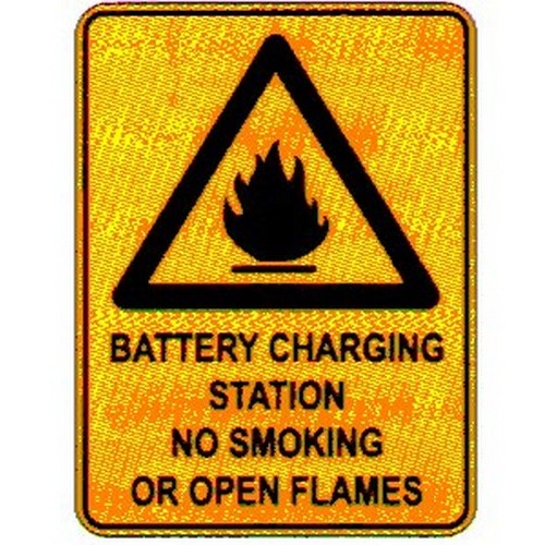 Metal 300x450mm Warn Battery Charging Sign - made by Signage