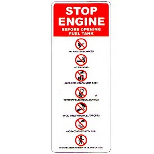 Stop Engine Before Opening - made by Signage