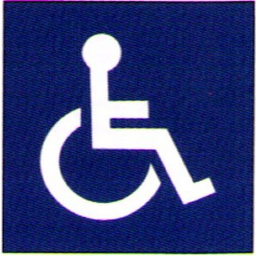 150x150mm Blue White Engraved Disabled Sign