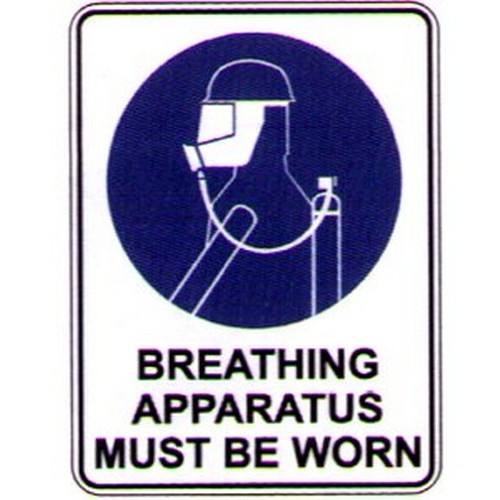 Metal 300x450mm Breathing Apparatus Must Be.. Sign - made by Signage