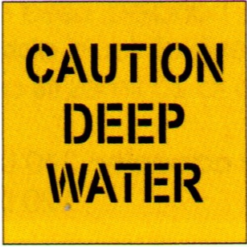 Poly 650x650mm Caution Deep Water Stencil - made by Signage