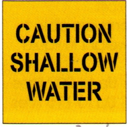 Poly 650x650mm Caution Shallow Water Stencil - made by Signage
