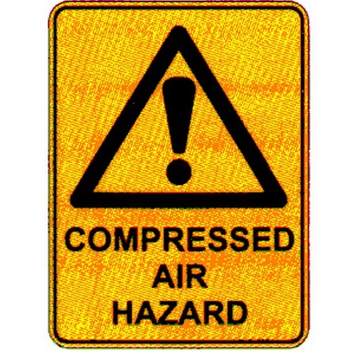 Metal 300x450mm Warn Compressed Air Haz Sign