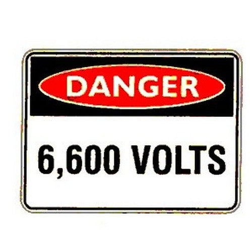 Metal 225x300mm Danger 6600 Volts Sign