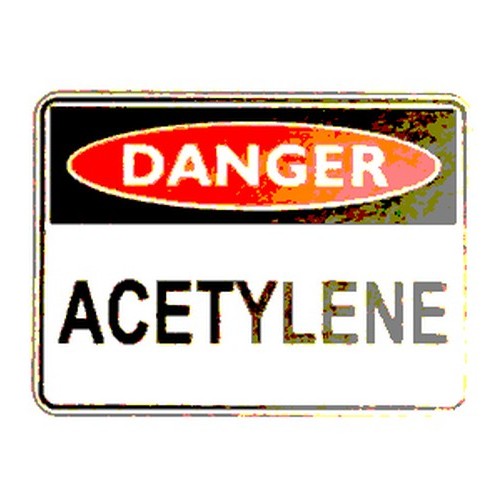 Metal 225x300mm Danger Acetylene Sign