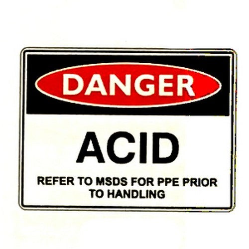 Reducing Acid Sign Danger Acid Refer Handling Sign - B-PROTECTED
