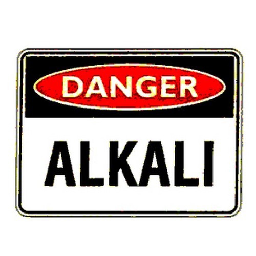 Metal 225x300mm Danger Alkali Sign
