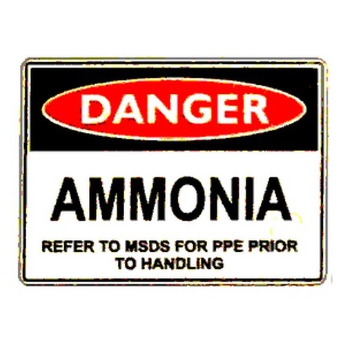Metal 225x300mm Danger Ammonia Refer Handling Sign - made by Signage