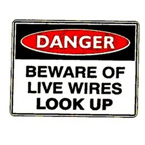 Pack Of 5 Self Stick 100x140mm Danger Beware Of Live Wires Labels - made by Signage