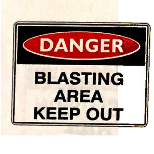 Flute 600x450mm Danger Blasting Area Keep Out Sign