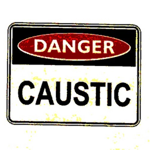 Metal 225x300mm Danger Caustic Sign - made by Signage