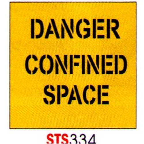 Poly 650x650mm Danger Confined Space Stencil - made by Signage