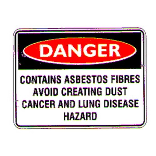 Pack Of 5 Self Stick 100x140mm Danger Contains Asbestos Labels - made by Signage