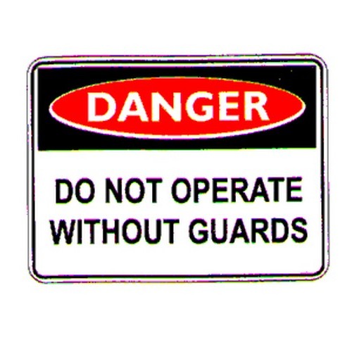 Pack Of 5 Self Stick 100x140mm Danger Do Not Operate Without Guards Labels - made by Signage