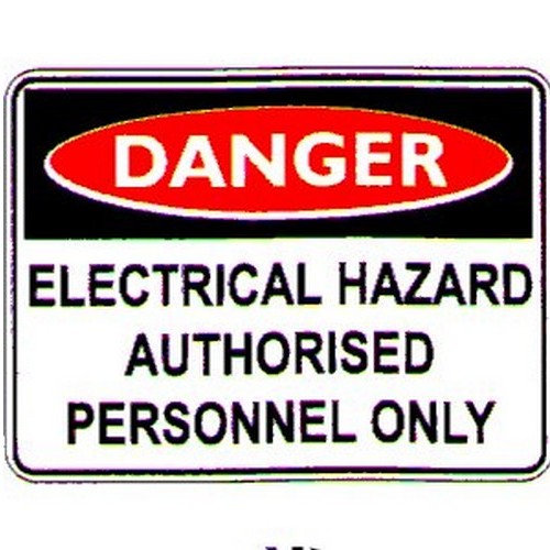 Pack Of 5 Self Stick 100x140mm Danger Electrical Hazard Authorised Personnel Only Labels