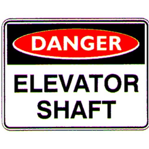 Signage D58EAF Flute 450x600mm Danger Elevator Shaft Sign - B-PROTECTED