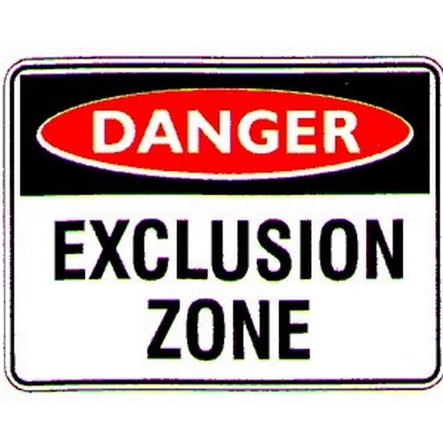 Metal 450x600mm Danger Exclusion Zone Sign - made by Signage