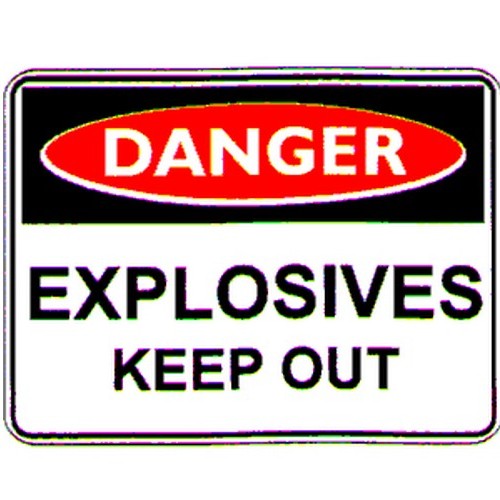 Plastic 225x300mm Danger Explosives Sign