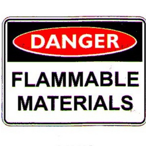 Pack Of 5 Self Stick 100x140mm Danger Flammable Mat. Labels - made by Signage